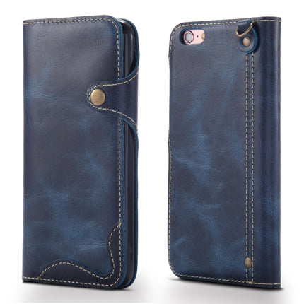 Denior Oil Wax Cowhide Magnetic Button Horizontal Flip Leather Case with Card Slots & Wallet, For iPhone 6, For iPhone 6 Plus / 6s Plus, For iPhone 7 / 8, For iPhone 7 Plus / 8 Plus, For iPhone X / XS, For Galaxy S8