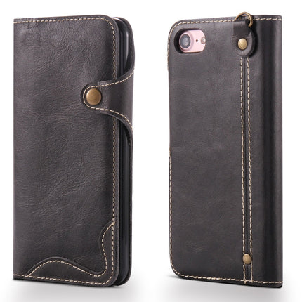 Denior Oil Wax Cowhide Magnetic Button Horizontal Flip Leather Case with Card Slots & Wallet, For iPhone 6, For iPhone 6 Plus / 6s Plus, For iPhone 7 / 8, For iPhone 7 Plus / 8 Plus, For iPhone X / XS, For Galaxy S8