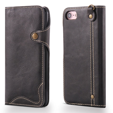 Denior Oil Wax Cowhide Magnetic Button Horizontal Flip Leather Case with Card Slots & Wallet, For iPhone 6, For iPhone 6 Plus / 6s Plus, For iPhone 7 / 8, For iPhone 7 Plus / 8 Plus, For iPhone X / XS, For Galaxy S8