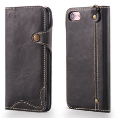 Denior Oil Wax Cowhide Magnetic Button Horizontal Flip Leather Case with Card Slots & Wallet, For iPhone 6, For iPhone 6 Plus / 6s Plus, For iPhone 7 / 8, For iPhone 7 Plus / 8 Plus, For iPhone X / XS, For Galaxy S8