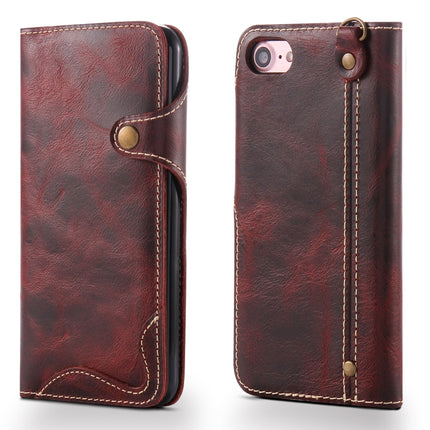 Denior Oil Wax Cowhide Magnetic Button Horizontal Flip Leather Case with Card Slots & Wallet, For iPhone 6, For iPhone 6 Plus / 6s Plus, For iPhone 7 / 8, For iPhone 7 Plus / 8 Plus, For iPhone X / XS, For Galaxy S8