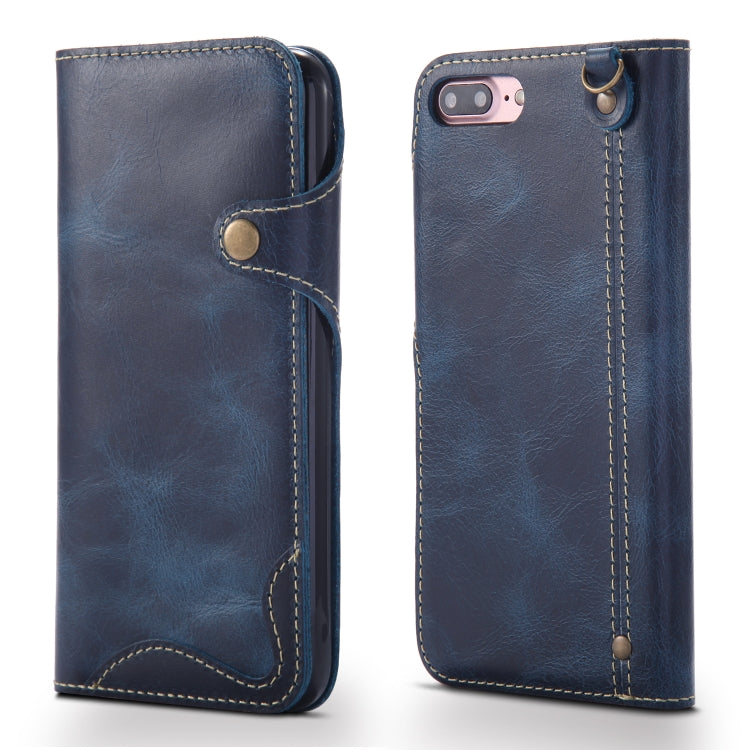 Denior Oil Wax Cowhide Magnetic Button Horizontal Flip Leather Case with Card Slots & Wallet, For iPhone 6, For iPhone 6 Plus / 6s Plus, For iPhone 7 / 8, For iPhone 7 Plus / 8 Plus, For iPhone X / XS, For Galaxy S8, For iPhone XR, For Galaxy S8 Plus