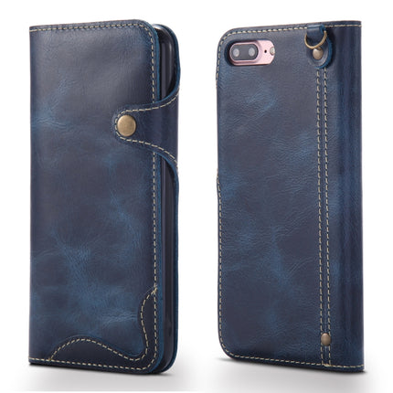 Denior Oil Wax Cowhide Magnetic Button Horizontal Flip Leather Case with Card Slots & Wallet, For iPhone 6, For iPhone 6 Plus / 6s Plus, For iPhone 7 / 8, For iPhone 7 Plus / 8 Plus, For iPhone X / XS, For Galaxy S8