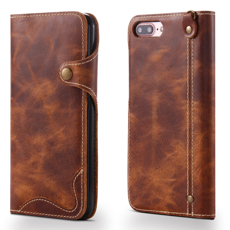 Denior Oil Wax Cowhide Magnetic Button Horizontal Flip Leather Case with Card Slots & Wallet, For iPhone 6, For iPhone 6 Plus / 6s Plus, For iPhone 7 / 8, For iPhone 7 Plus / 8 Plus, For iPhone X / XS, For Galaxy S8, For iPhone XR, For Galaxy S8 Plus