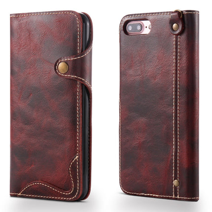 Denior Oil Wax Cowhide Magnetic Button Horizontal Flip Leather Case with Card Slots & Wallet, For iPhone 6, For iPhone 6 Plus / 6s Plus, For iPhone 7 / 8, For iPhone 7 Plus / 8 Plus, For iPhone X / XS, For Galaxy S8