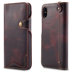 Denior Oil Wax Cowhide Magnetic Button Horizontal Flip Leather Case with Card Slots & Wallet, For iPhone 6, For iPhone 6 Plus / 6s Plus, For iPhone 7 / 8, For iPhone 7 Plus / 8 Plus, For iPhone X / XS, For Galaxy S8