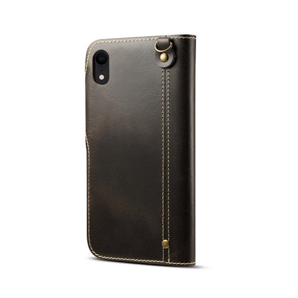 Denior Oil Wax Cowhide Magnetic Button Horizontal Flip Leather Case with Card Slots & Wallet, For iPhone XR, For Galaxy S8 Plus, For iPhone XS Max, For Galaxy S9, For Galaxy S9 Plus, For Galaxy Note 8