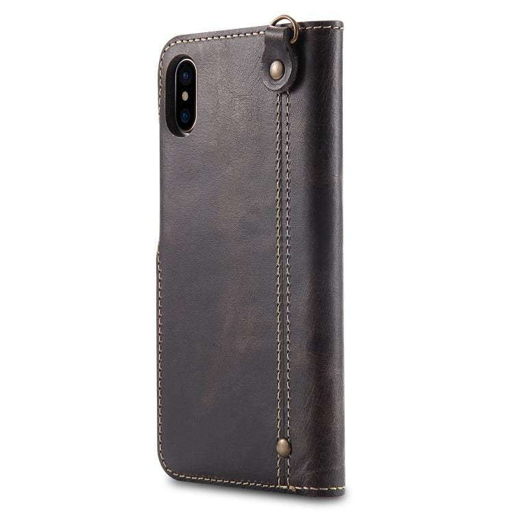 Denior Oil Wax Cowhide Magnetic Button Horizontal Flip Leather Case with Card Slots & Wallet, For iPhone XS Max, For Galaxy S9, For Galaxy S9 Plus, For Galaxy Note 8, For Galaxy Note9, For Huawei Mate 20, For Huawei Mate 20 Pro, For Galaxy S10