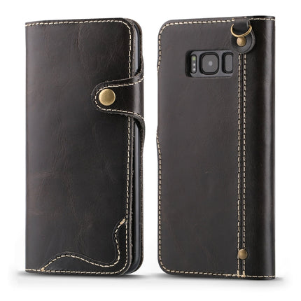 Denior Oil Wax Cowhide Magnetic Button Horizontal Flip Leather Case with Card Slots & Wallet, For iPhone 6, For iPhone 6 Plus / 6s Plus, For iPhone 7 / 8, For iPhone 7 Plus / 8 Plus, For iPhone X / XS, For Galaxy S8