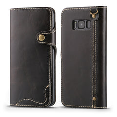 Denior Oil Wax Cowhide Magnetic Button Horizontal Flip Leather Case with Card Slots & Wallet, For iPhone 6, For iPhone 6 Plus / 6s Plus, For iPhone 7 / 8, For iPhone 7 Plus / 8 Plus, For iPhone X / XS, For Galaxy S8