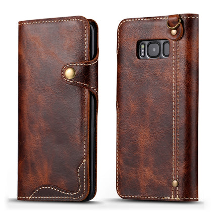 Denior Oil Wax Cowhide Magnetic Button Horizontal Flip Leather Case with Card Slots & Wallet, For iPhone 6, For iPhone 6 Plus / 6s Plus, For iPhone 7 / 8, For iPhone 7 Plus / 8 Plus, For iPhone X / XS, For Galaxy S8