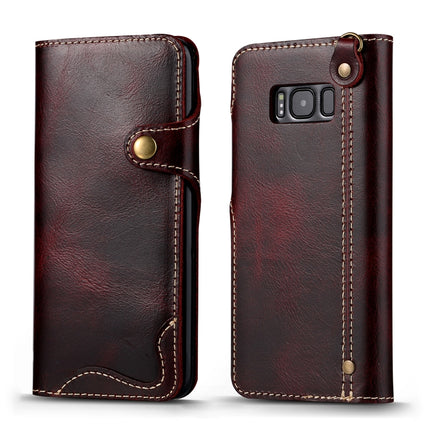 Denior Oil Wax Cowhide Magnetic Button Horizontal Flip Leather Case with Card Slots & Wallet, For iPhone 6, For iPhone 6 Plus / 6s Plus, For iPhone 7 / 8, For iPhone 7 Plus / 8 Plus, For iPhone X / XS, For Galaxy S8