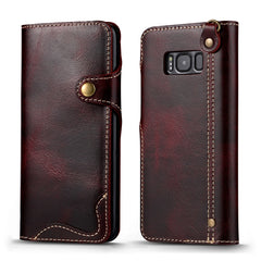 Denior Oil Wax Cowhide Magnetic Button Horizontal Flip Leather Case with Card Slots & Wallet, For iPhone 6, For iPhone 6 Plus / 6s Plus, For iPhone 7 / 8, For iPhone 7 Plus / 8 Plus, For iPhone X / XS, For Galaxy S8