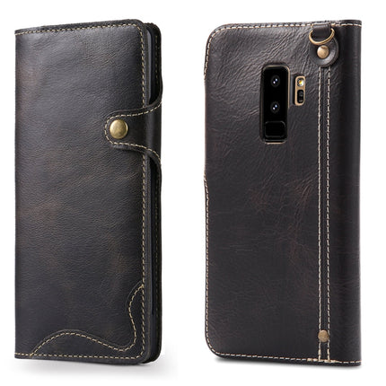 Denior Oil Wax Cowhide Magnetic Button Horizontal Flip Leather Case with Card Slots & Wallet, For iPhone XR, For Galaxy S8 Plus, For iPhone XS Max, For Galaxy S9, For Galaxy S9 Plus, For Galaxy Note 8