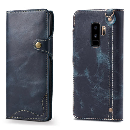 Denior Oil Wax Cowhide Magnetic Button Horizontal Flip Leather Case with Card Slots & Wallet, For iPhone XR, For Galaxy S8 Plus, For iPhone XS Max, For Galaxy S9, For Galaxy S9 Plus, For Galaxy Note 8