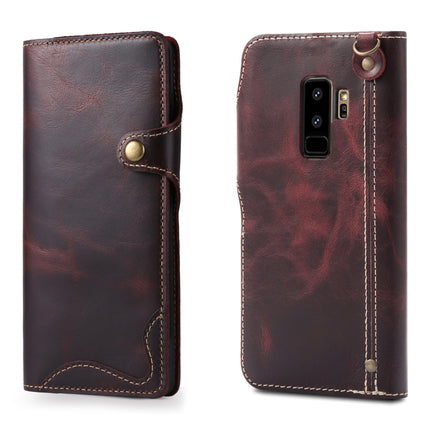 Denior Oil Wax Cowhide Magnetic Button Horizontal Flip Leather Case with Card Slots & Wallet, For iPhone XR, For Galaxy S8 Plus, For iPhone XS Max, For Galaxy S9, For Galaxy S9 Plus, For Galaxy Note 8