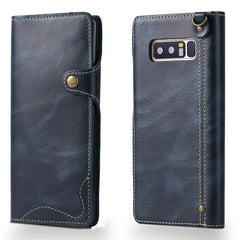 Denior Oil Wax Cowhide Magnetic Button Horizontal Flip Leather Case with Card Slots & Wallet, For iPhone XR, For Galaxy S8 Plus, For iPhone XS Max, For Galaxy S9, For Galaxy S9 Plus, For Galaxy Note 8