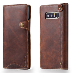 Denior Oil Wax Cowhide Magnetic Button Horizontal Flip Leather Case with Card Slots & Wallet, For iPhone XS Max, For Galaxy S9, For Galaxy S9 Plus, For Galaxy Note 8, For Galaxy Note9, For Huawei Mate 20, For Huawei Mate 20 Pro, For Galaxy S10