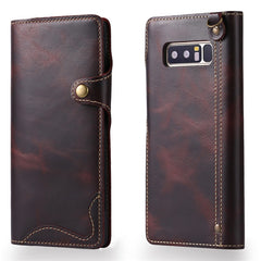 Denior Oil Wax Cowhide Magnetic Button Horizontal Flip Leather Case with Card Slots & Wallet, For iPhone XS Max, For Galaxy S9, For Galaxy S9 Plus, For Galaxy Note 8, For Galaxy Note9, For Huawei Mate 20, For Huawei Mate 20 Pro, For Galaxy S10