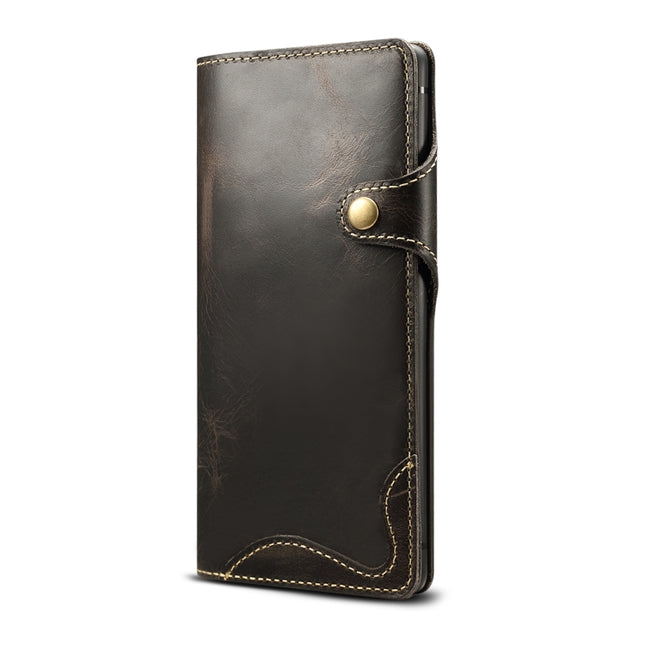 Denior Oil Wax Cowhide Magnetic Button Horizontal Flip Leather Case with Card Slots & Wallet, For Galaxy Note9, For Huawei Mate 20, For Huawei Mate 20 Pro, For Galaxy S10, For Galaxy S10e, For Galaxy S10 Plus