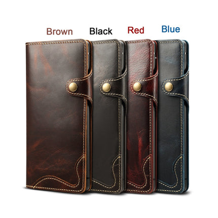 Denior Oil Wax Cowhide Magnetic Button Horizontal Flip Leather Case with Card Slots & Wallet, For Galaxy Note9, For Huawei Mate 20, For Huawei Mate 20 Pro, For Galaxy S10, For Galaxy S10e, For Galaxy S10 Plus