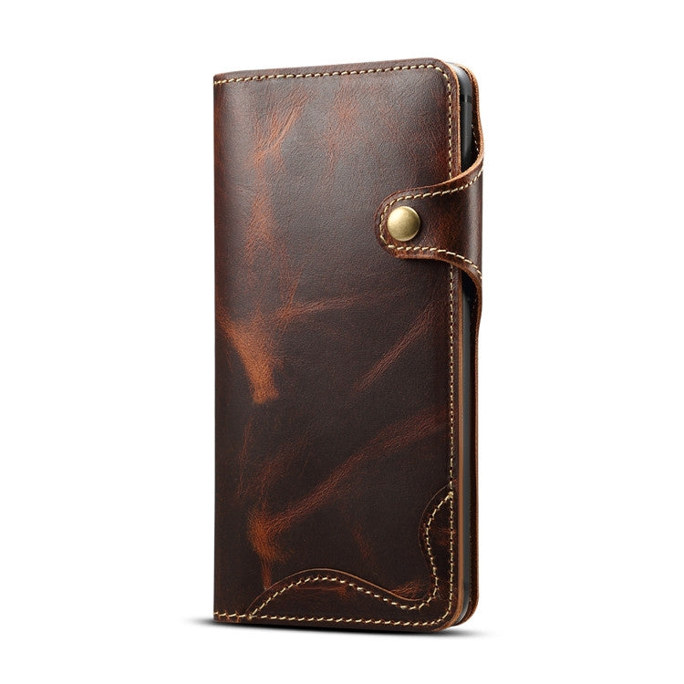 Denior Oil Wax Cowhide Magnetic Button Horizontal Flip Leather Case with Card Slots & Wallet, For iPhone XS Max, For Galaxy S9, For Galaxy S9 Plus, For Galaxy Note 8, For Galaxy Note9, For Huawei Mate 20, For Huawei Mate 20 Pro, For Galaxy S10