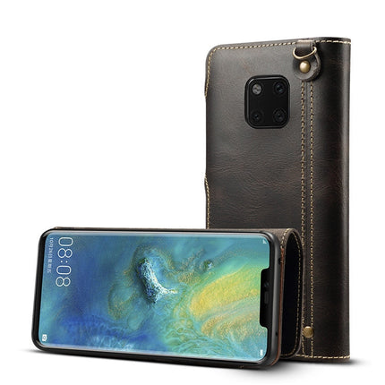 Denior Oil Wax Cowhide Magnetic Button Horizontal Flip Leather Case with Card Slots & Wallet, For Galaxy Note9, For Huawei Mate 20, For Huawei Mate 20 Pro, For Galaxy S10, For Galaxy S10e, For Galaxy S10 Plus