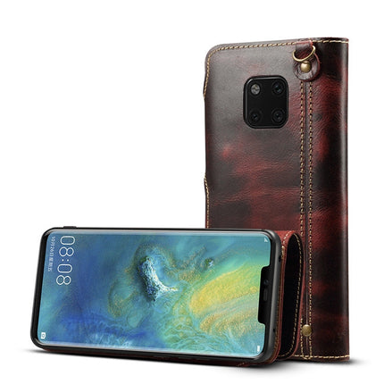 Denior Oil Wax Cowhide Magnetic Button Horizontal Flip Leather Case with Card Slots & Wallet, For Galaxy Note9, For Huawei Mate 20, For Huawei Mate 20 Pro, For Galaxy S10, For Galaxy S10e, For Galaxy S10 Plus