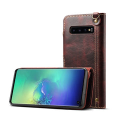 Denior Oil Wax Cowhide Magnetic Button Horizontal Flip Leather Case with Card Slots & Wallet, For Galaxy Note9, For Huawei Mate 20, For Huawei Mate 20 Pro, For Galaxy S10, For Galaxy S10e, For Galaxy S10 Plus
