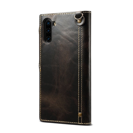 Denior Oil Wax Cowhide Magnetic Button Horizontal Flip Leather Case with Card Slots & Wallet, For Galaxy Note 10, For Galaxy Note 10 Plus, For iPhone 11, For iPhone 11 Pro, For iPhone 11 Pro Max