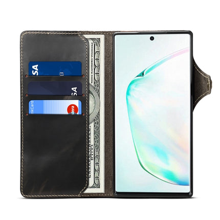 Denior Oil Wax Cowhide Magnetic Button Horizontal Flip Leather Case with Card Slots & Wallet, For Galaxy Note 10, For Galaxy Note 10 Plus, For iPhone 11, For iPhone 11 Pro, For iPhone 11 Pro Max