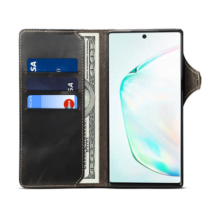 Denior Oil Wax Cowhide Magnetic Button Horizontal Flip Leather Case with Card Slots & Wallet, For Galaxy Note 10, For Galaxy Note 10 Plus, For iPhone 11, For iPhone 11 Pro, For iPhone 11 Pro Max