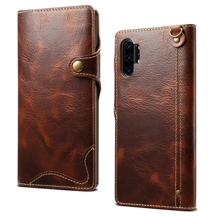 Denior Oil Wax Cowhide Magnetic Button Horizontal Flip Leather Case with Card Slots & Wallet, For Galaxy Note 10, For Galaxy Note 10 Plus, For iPhone 11, For iPhone 11 Pro, For iPhone 11 Pro Max