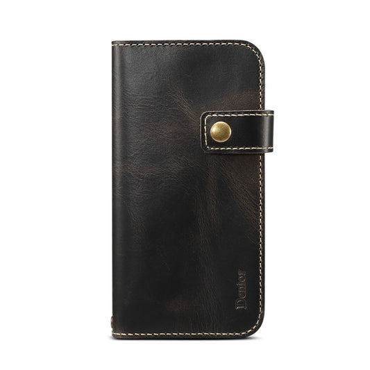 Denior Oil Wax Cowhide DK Magnetic Button Horizontal Flip Leather Case with Holder & Card Slots & Wallet, For iPhone 7 / 8, For iPhone 7 Plus / 8 Plus, For iPhone X / XS, For iPhone XR, For iPhone XS Max, For Galaxy S10, For iPhone 11, For Galaxy S10 Plus