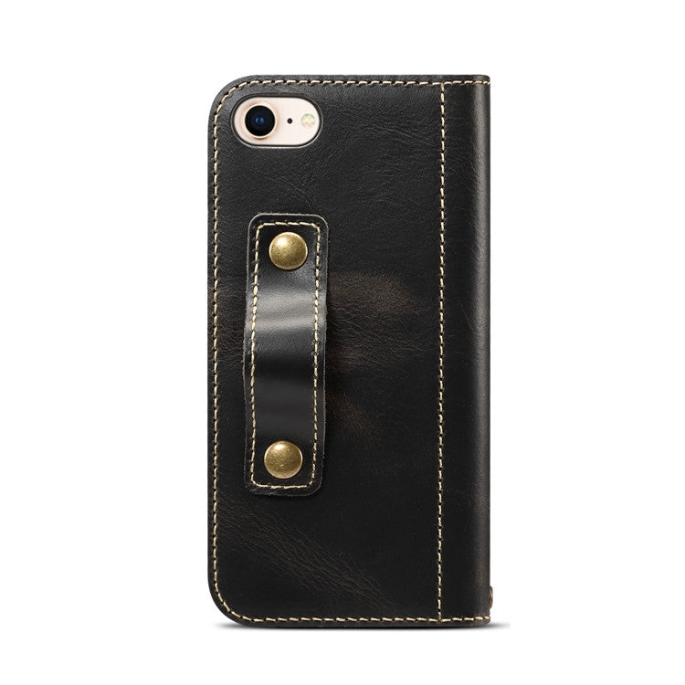 Denior Oil Wax Cowhide DK Magnetic Button Horizontal Flip Leather Case with Holder & Card Slots & Wallet, For iPhone 7 / 8, For iPhone 7 Plus / 8 Plus, For iPhone X / XS, For iPhone XR, For iPhone XS Max, For Galaxy S10, For iPhone 11, For Galaxy S10 Plus