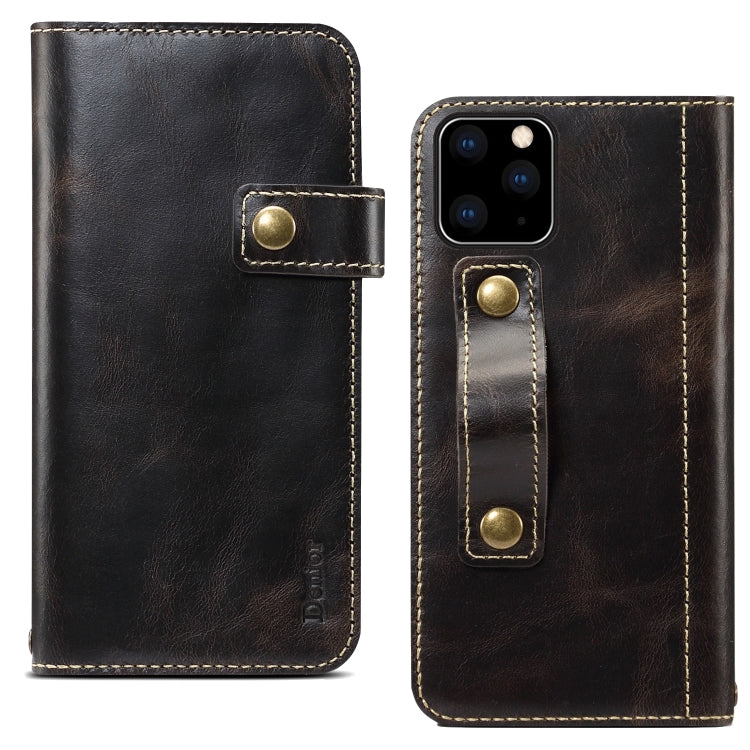 Denior Oil Wax Cowhide DK Magnetic Button Horizontal Flip Leather Case with Holder & Card Slots & Wallet, For iPhone 7 / 8, For iPhone 7 Plus / 8 Plus, For iPhone X / XS, For iPhone XR, For iPhone XS Max, For Galaxy S10, For iPhone 11, For Galaxy S10 Plus