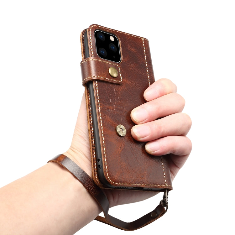 Denior Oil Wax Cowhide DK Magnetic Button Horizontal Flip Leather Case with Holder & Card Slots & Wallet, For iPhone 11 Pro, For Galaxy Note 10, For iPhone 11 Pro Max, For Galaxy Note 10 Plus