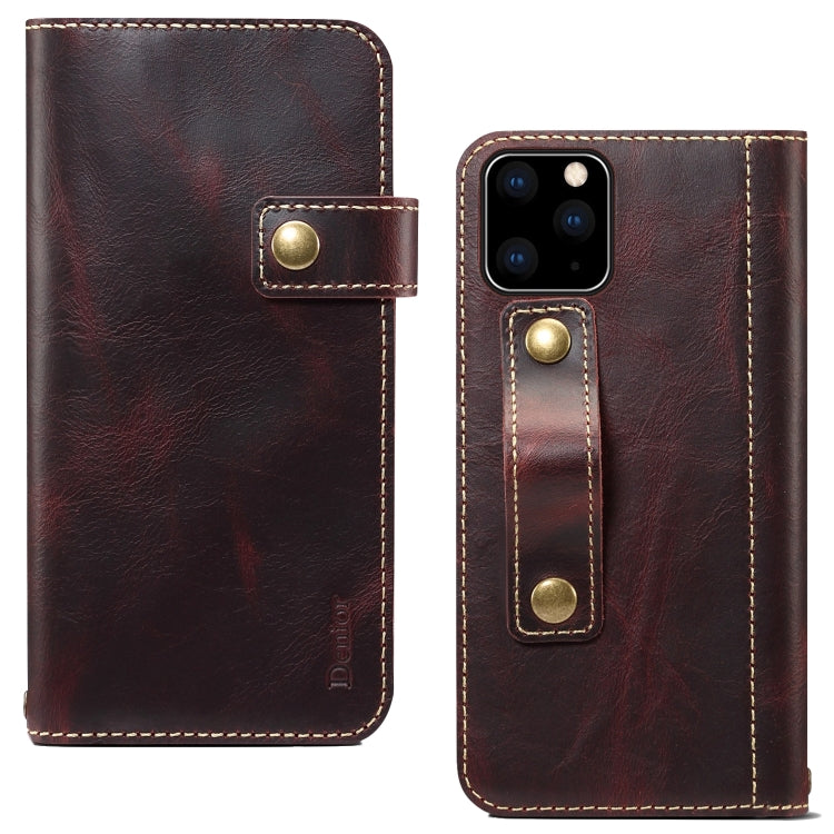 Denior Oil Wax Cowhide DK Magnetic Button Horizontal Flip Leather Case with Holder & Card Slots & Wallet, For iPhone 11 Pro, For Galaxy Note 10, For iPhone 11 Pro Max, For Galaxy Note 10 Plus