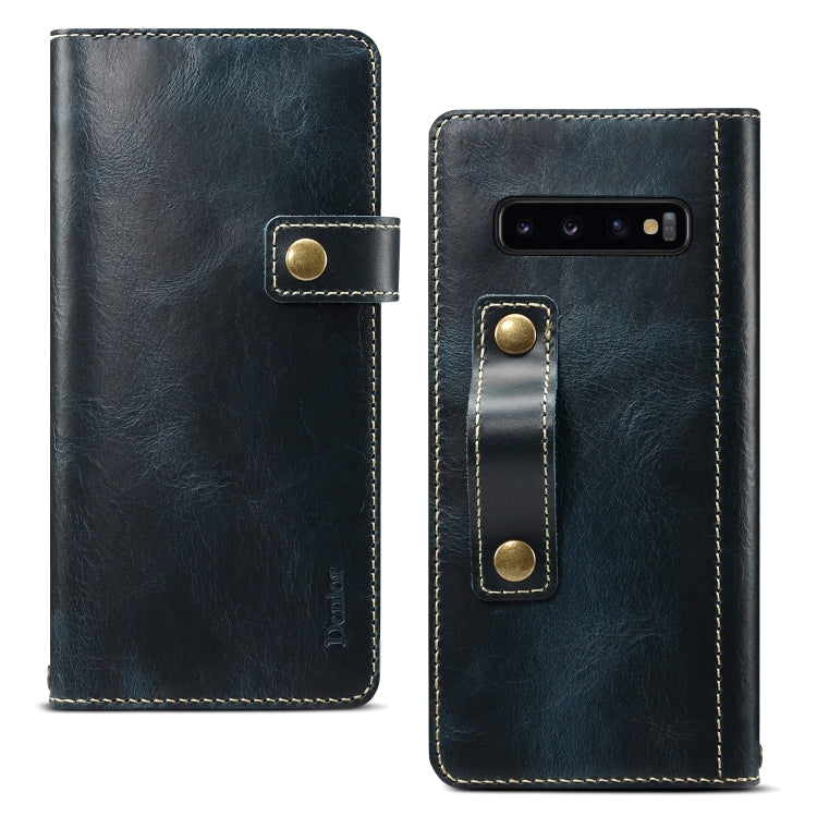 Denior Oil Wax Cowhide DK Magnetic Button Horizontal Flip Leather Case with Holder & Card Slots & Wallet, For iPhone 7 / 8, For iPhone 7 Plus / 8 Plus, For iPhone X / XS, For iPhone XR, For iPhone XS Max, For Galaxy S10, For iPhone 11, For Galaxy S10 Plus