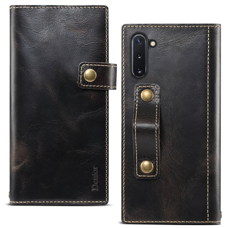 Denior Oil Wax Cowhide DK Magnetic Button Horizontal Flip Leather Case with Holder & Card Slots & Wallet, For iPhone 11 Pro, For Galaxy Note 10, For iPhone 11 Pro Max, For Galaxy Note 10 Plus