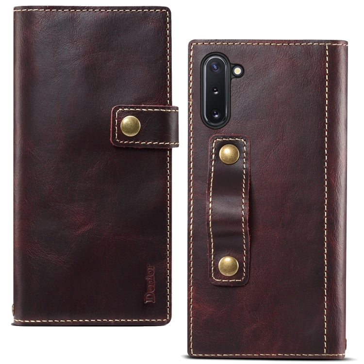 Denior Oil Wax Cowhide DK Magnetic Button Horizontal Flip Leather Case with Holder & Card Slots & Wallet, For iPhone 11 Pro, For Galaxy Note 10, For iPhone 11 Pro Max, For Galaxy Note 10 Plus