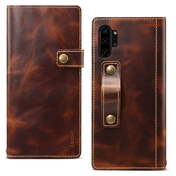 Denior Oil Wax Cowhide DK Magnetic Button Horizontal Flip Leather Case with Holder & Card Slots & Wallet, For iPhone 11 Pro, For Galaxy Note 10, For iPhone 11 Pro Max, For Galaxy Note 10 Plus