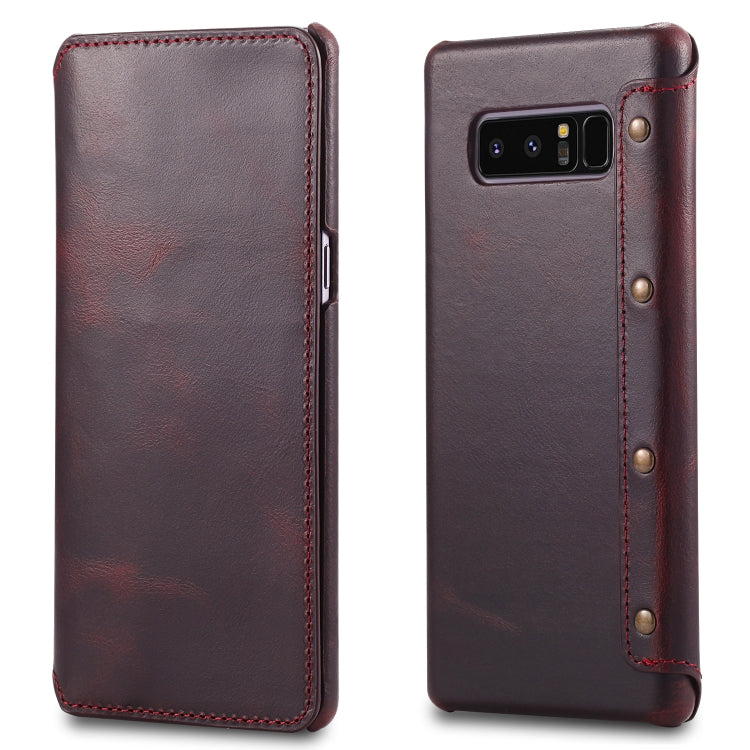 Denior Oil Wax Cowhide Simple Horizontal Flip Leather Case with Card Slots & Wallet, For Galaxy Note 8, For iPhone 6s / 7 / 8, For iPhone 6 Plus / 7 Plus / 8 Plus, For Galaxy S8, For Galaxy S8 Plus, For Galaxy S9, For Galaxy S9 Plus, For Galaxy Note9