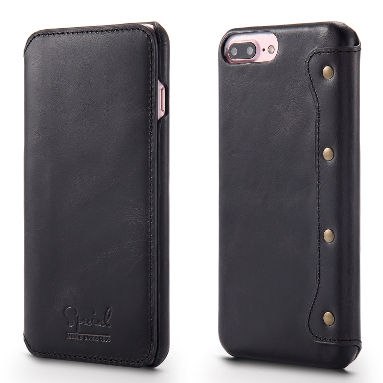 Denior Oil Wax Cowhide Simple Horizontal Flip Leather Case with Card Slots & Wallet, For Galaxy Note 8, For iPhone 6s / 7 / 8, For iPhone 6 Plus / 7 Plus / 8 Plus, For Galaxy S8, For Galaxy S8 Plus, For Galaxy S9, For Galaxy S9 Plus, For Galaxy Note9