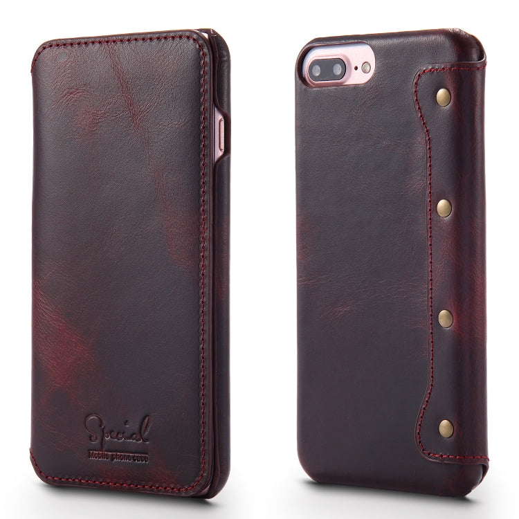 Denior Oil Wax Cowhide Simple Horizontal Flip Leather Case with Card Slots & Wallet, For Galaxy Note 8, For iPhone 6s / 7 / 8, For iPhone 6 Plus / 7 Plus / 8 Plus, For Galaxy S8, For Galaxy S8 Plus, For Galaxy S9, For Galaxy S9 Plus, For Galaxy Note9