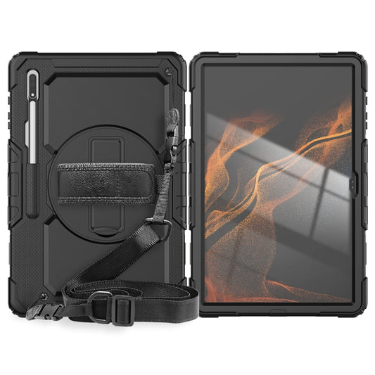 Silicone + PC Tablet Case with Shoulder Strap, For Samsung Galaxy Tab S10 Ultra / S9 Ultra / S8 Ultra