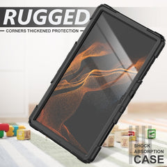 Silicone + PC Tablet Case with Shoulder Strap, For Samsung Galaxy Tab S10 Ultra / S9 Ultra / S8 Ultra