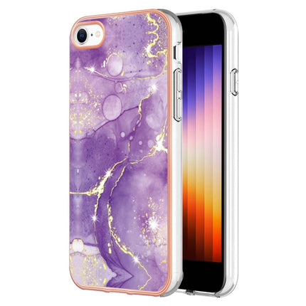 Electroplating Marble Pattern Dual-side IMD TPU Shockproof Phone Case, For iPhone SE 2022 / SE 2020 / 8 / 7