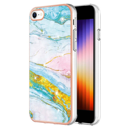 Electroplating Marble Pattern Dual-side IMD TPU Shockproof Phone Case, For iPhone SE 2022 / SE 2020 / 8 / 7