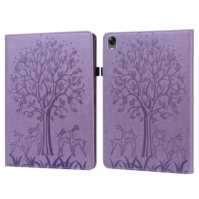 Tree & Deer Pattern Pressed Printing Leather Tablet Case, For OPPO Pad 11 inch, For OPPO Realme Pad 10.4 inch, For Huawei MatePad T 10s 10.1 inch / T 10 9.7 inch, For Lenovo Legion Y700